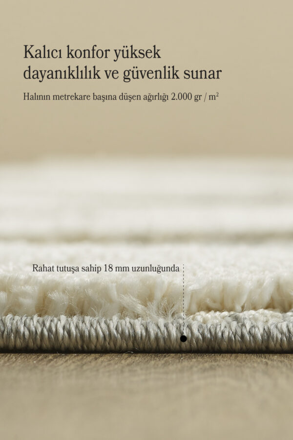 Modern Boho Halı Gri Halı Jüt Tabanlı Salon Oturma Odası Halısı Yumuşak Bukleli Yuvarlak - Görsel 4