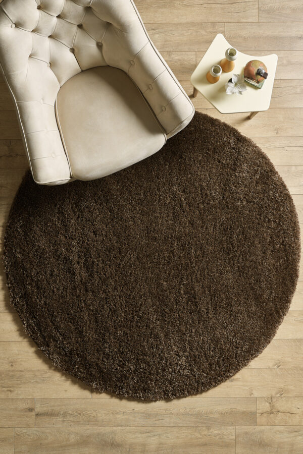 Modern Desenli Salon Halısı Peluş Halı Yıkanabilir Post Halı Kahverengi Halı Kaymaz Taban Halı Oval