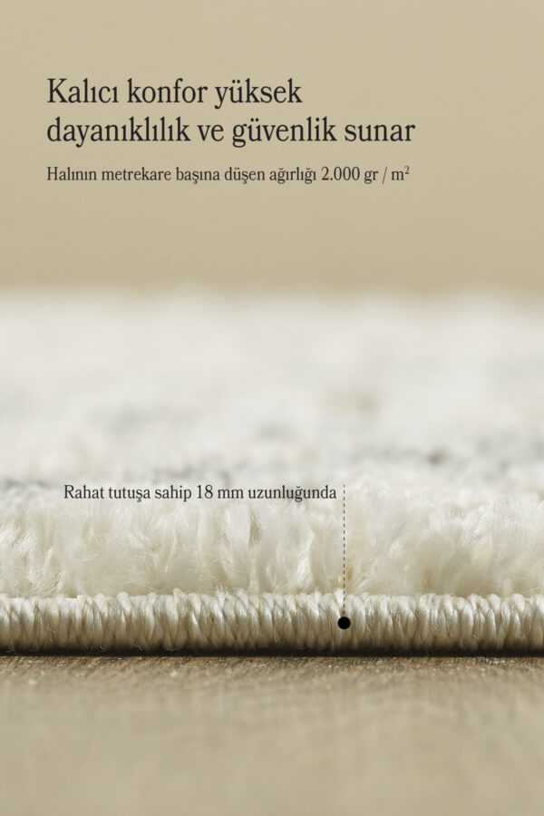 Modern Boho Halı Krem Halı Jüt Tabanlı Salon Oturma Odası Halısı Yumuşak Bukleli - Görsel 4
