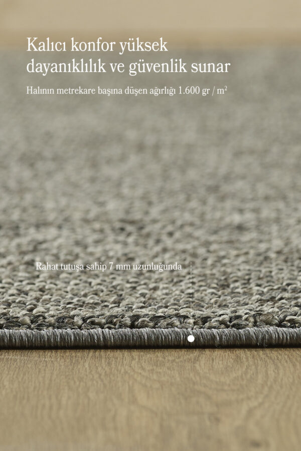Modern Desenli Cool Halı Sisal Halı Bukleli Halı Gri Halı Düz Renk Halı Salon Halısı Yuvarlak - Görsel 5