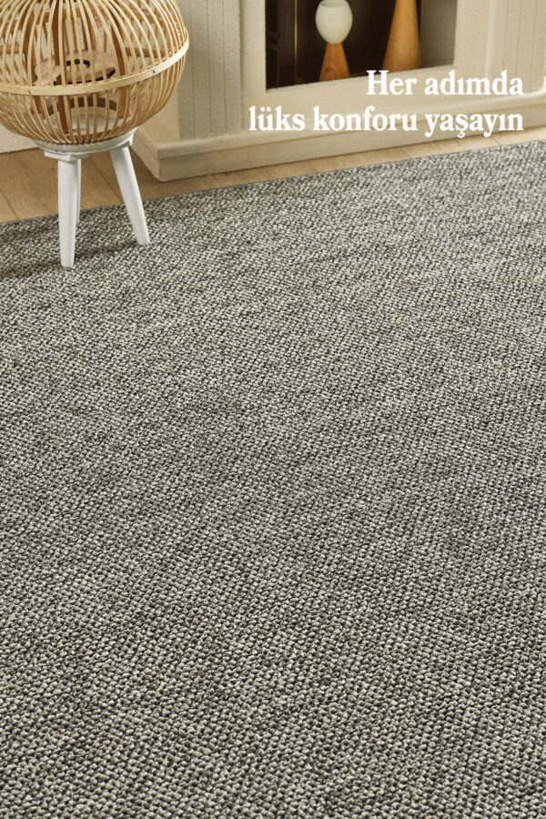 Modern Desenli Cool Halı Sisal Halı Bukleli Halı Gri Halı Düz Renk Halı Salon Halısı Yuvarlak - Görsel 2