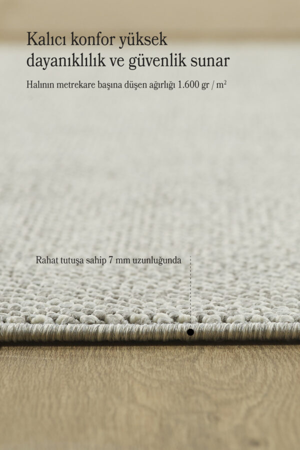 Modern Desenli Cool Halı Sisal Halı Bukleli Halı Gümüş Halı Düz Renk Halı Salon Halısı Mutfak Halısı - Görsel 5