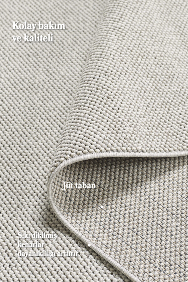 Modern Desenli Cool Halı Sisal Halı Bukleli Halı Gümüş Halı Düz Renk Halı Salon Halısı Mutfak Halısı - Görsel 4