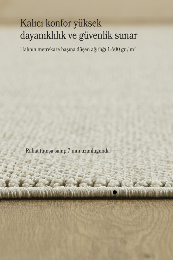 Modern Desenli Cool Halı Sisal Halı Bukleli Halı Krem Halı Düz Renk Halı Salon Halısı Yuvarlak - Görsel 5