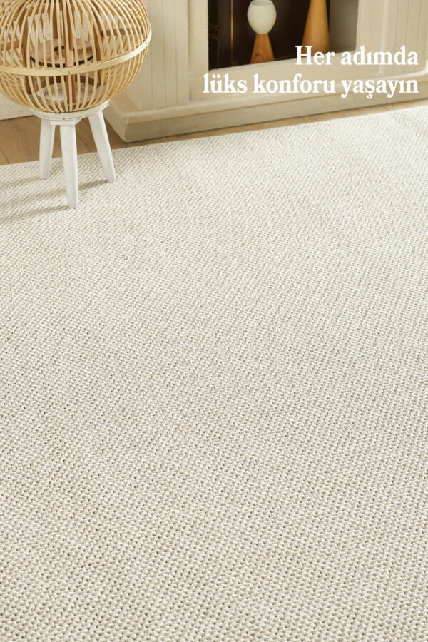 Modern Desenli Cool Halı Sisal Halı Bukleli Halı Krem Halı Düz Renk Halı Salon Halısı Yuvarlak - Görsel 2