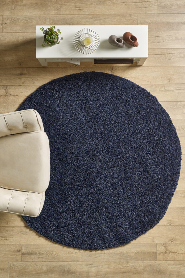 Modern Desen Salon Halısı Lacivert Halı Peluş Halı Yıkanabilir Post Halı Kaymaz Taban Halı Oval Halı