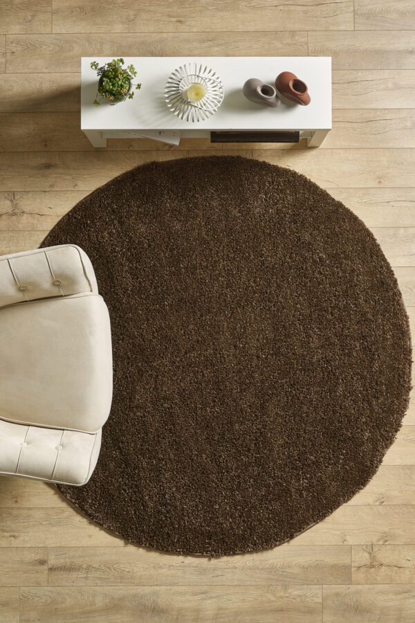 Modern Desenli Salon Halısı Kahverengi Peluş Halı Yıkanabilir Post Halı Kaymaz Taban Halı Oval Halı