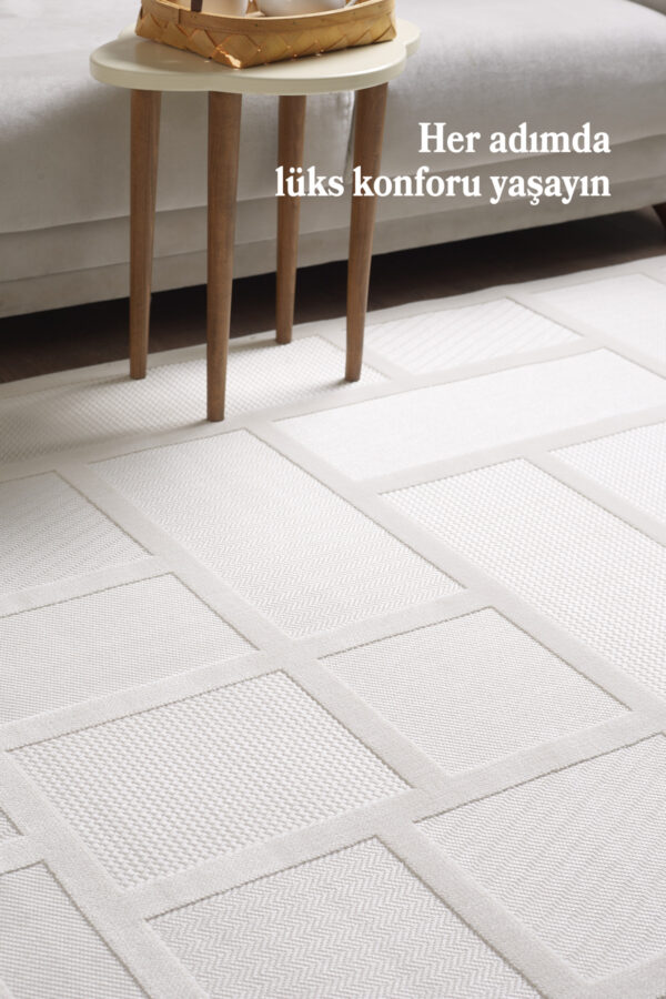 Modern Halı Yıkanabilir Halı Kaymaz Tabanlı Halı Boho Halı Salon Halısı Mutfak Halısı Sisal Halı - Görsel 2
