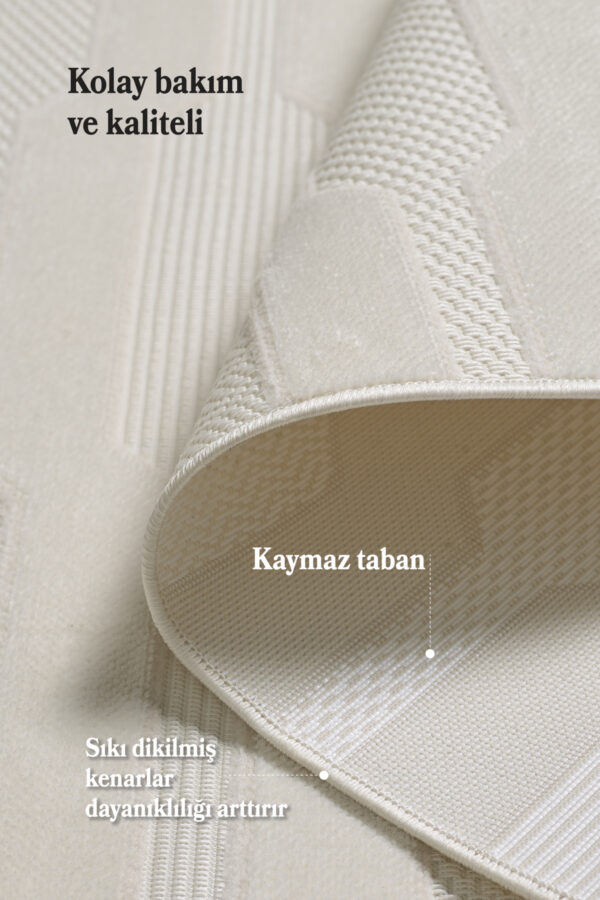 Modern Halı Yıkanabilir Halı Kaymaz Tabanlı Halı Şık Halı Salon Halısı Mutfak Halısı Sisal Halı - Görsel 4