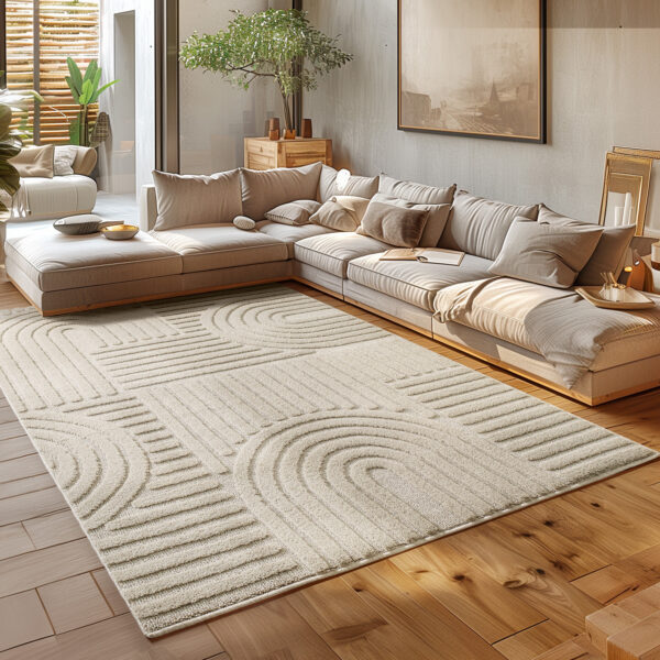 Modern Halı Cool Halı Bej Halı Düz Renk Halı Salon Halısı Mutfak Halısı Yıkanabilir Halı Peluş Halı - Görsel 2