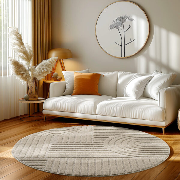 Modern Halı Cool Halı Bej Halı Düz Renk Halı Salon Halısı Mutfak Halısı Yıkanabilir Halı Oval Halı - Görsel 2