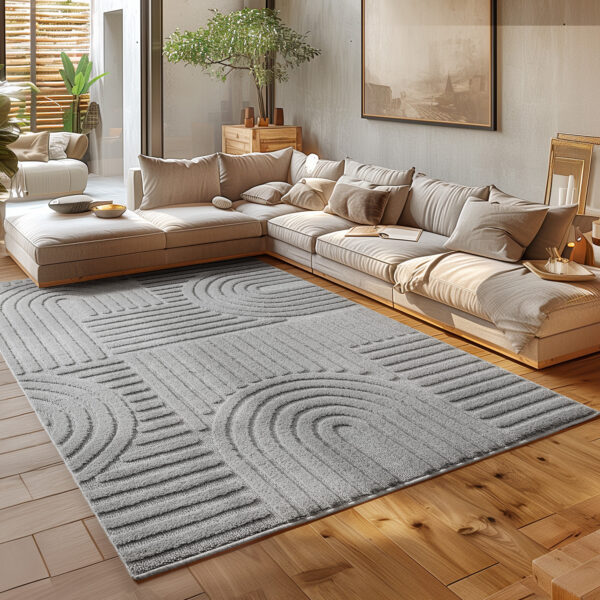 Modern Halı Cool Halı Gri Halı Düz Renk Halı Salon Halısı Mutfak Halısı Yıkanabilir Halı Peluş Halı - Görsel 3