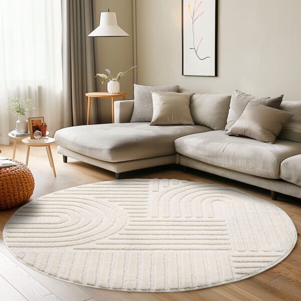 Modern Halı Cool Halı Krem Halı Düz Renk Halı Salon Halısı Mutfak Halısı Yıkanabilir Halı Oval Halı - Görsel 2