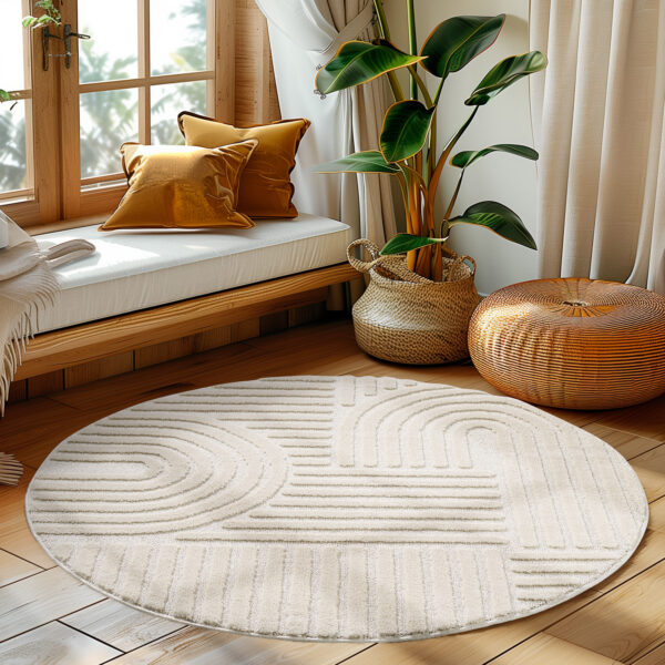 Modern Halı Cool Halı Krem Halı Düz Renk Halı Salon Halısı Mutfak Halısı Yıkanabilir Halı Oval Halı - Görsel 3