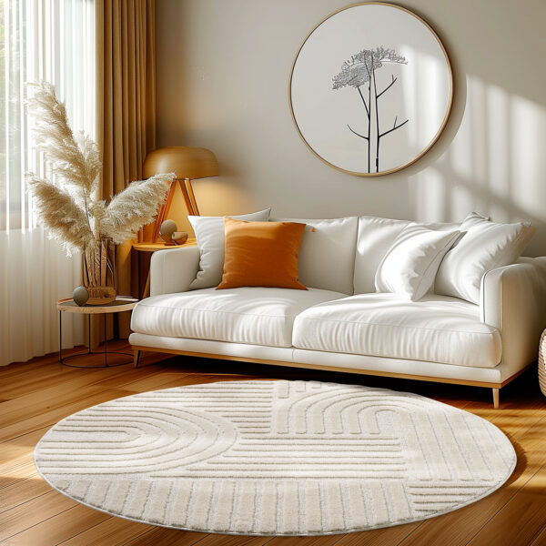 Modern Halı Cool Halı Krem Halı Düz Renk Halı Salon Halısı Mutfak Halısı Yıkanabilir Halı Oval Halı - Görsel 4