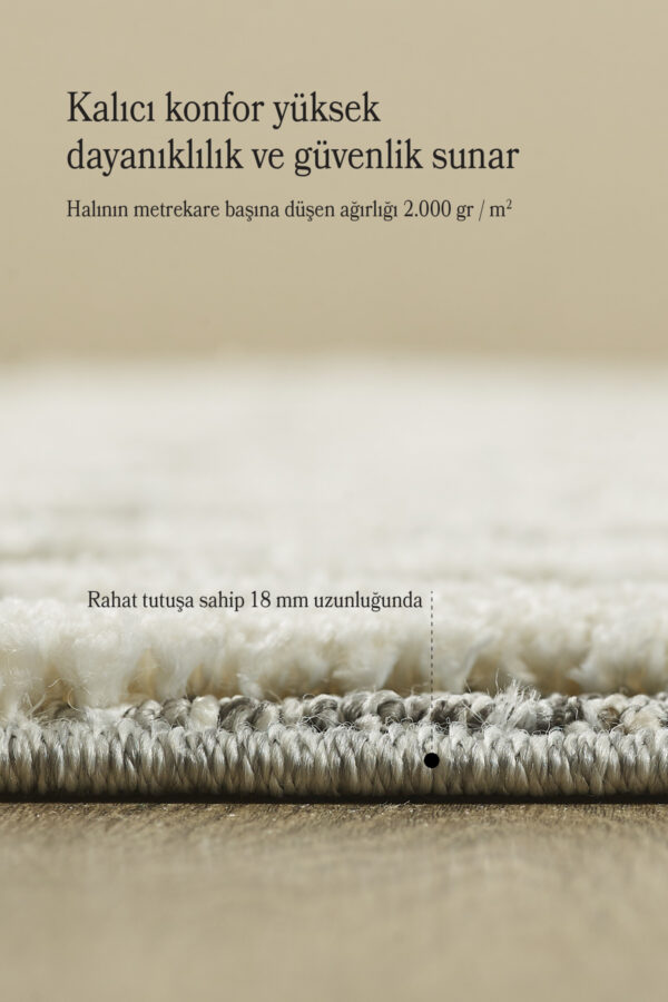 Şık Tasarım İskandinav Halı Gri Halı Jüt Tabanlı Salon Oturma Odası Halısı Yumuşak Bukleli Yuvarlak - Görsel 4