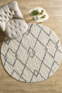 Modern Boho Halı Krem Halı Jüt Tabanlı Salon Oturma Odası Halısı Yumuşak Bukleli Yuvarlak