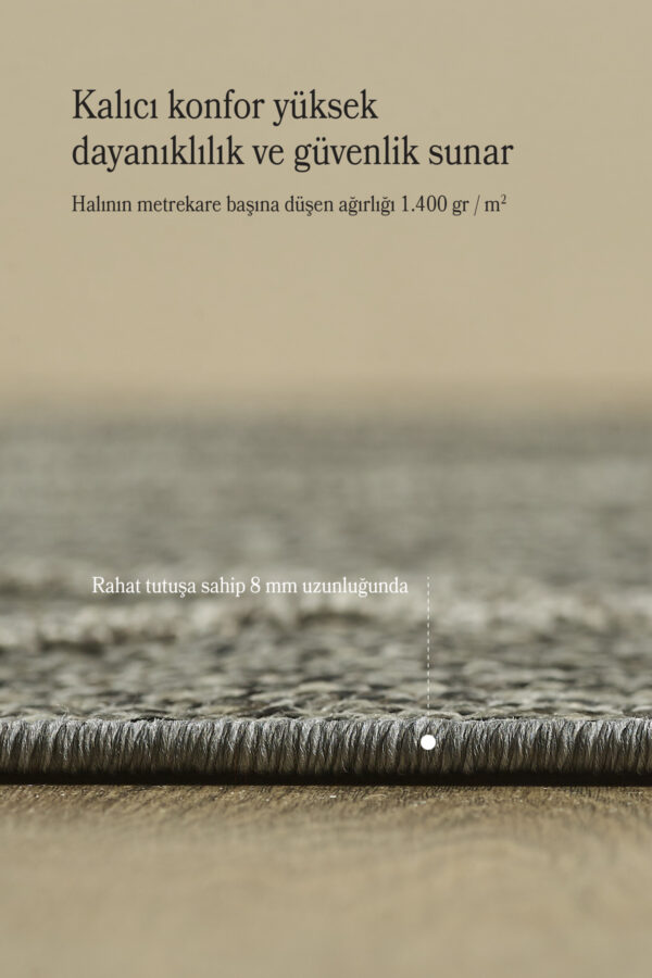 İskandinav Halı Gri Halı Sisal Halı Salon Halısı Mutfak Halısı Kolay Temizlenebilir Halı Yolluk - Görsel 4