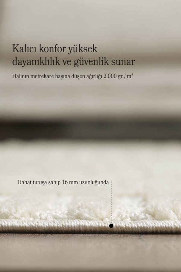 Modern Desen Özel Kesim Halı Salon Halısı Mutfak Halısı Yolluk Krem Halı Kolay Temizlenebilir Halı - Görsel 5