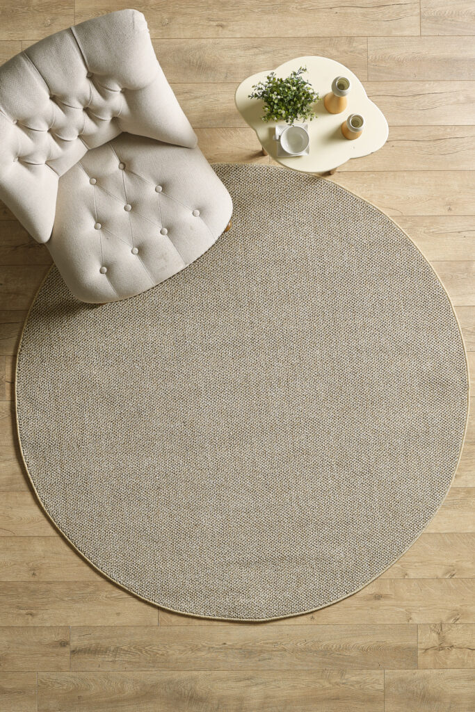 Modern Halı Sisal Bukleli Halı Bej Halı Salon Halısı Oturma Odası Halısı Yuvarlak Halı