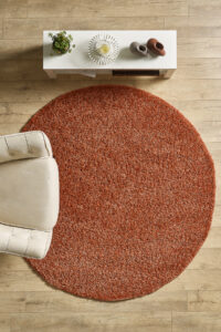 Modern Desensiz Kiremit Rengi Salon Halısı Oturma Odası Halısı Çocuk Halısı Yumuşak Halı Yuvarlak