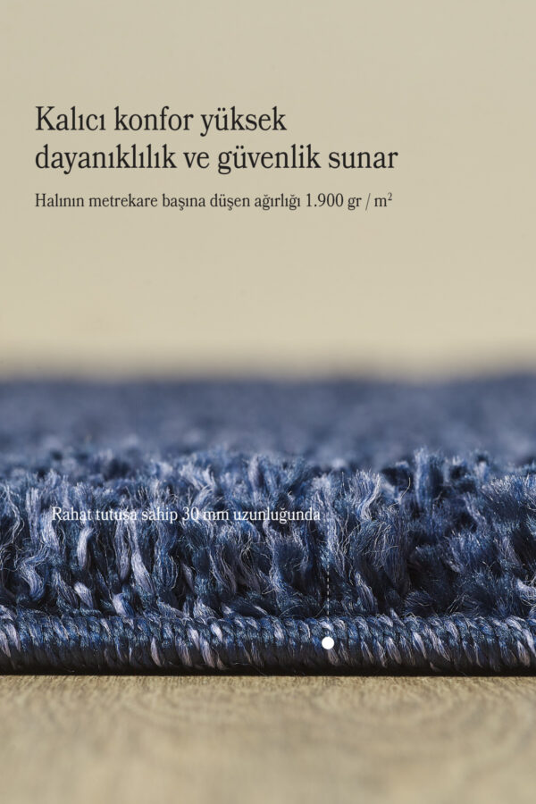 Modern Desensiz Lacivert Halı Salon Halısı Oturma Odası Halısı Çocuk Halısı Yumuşak Özel Ölçü Halı - Görsel 4