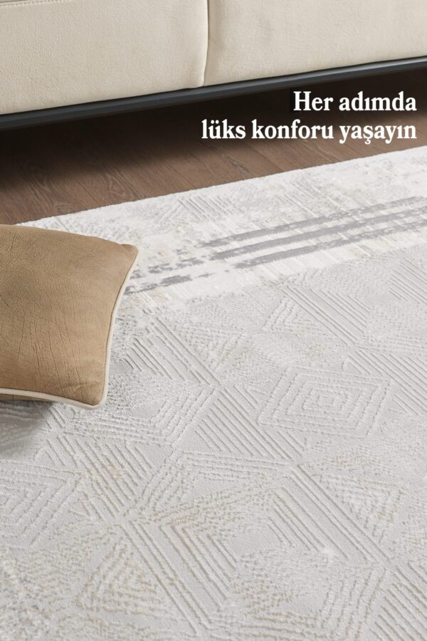 Modern Halı Dokuma Halı Salon Halısı Gri Halı Oturma Odası Halısı Mutfak Halısı Polyester Halı - Görsel 2