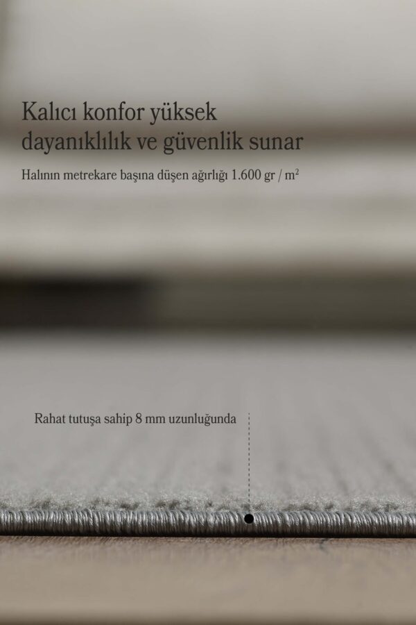 Modern Halı Özel Kesim Halı Kolay Temizlenebilir Halı Salon Halısı Mutfak Halısı Yolluk Gri Halı - Görsel 5