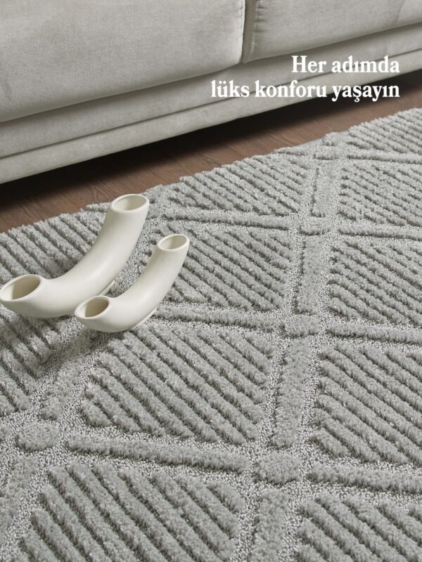 Modern Halı Özel Kesme Halı Salon Halısı Mutfak Halısı Yolluk Kolay Temizlenebilir Halı Gri Halı - Görsel 2
