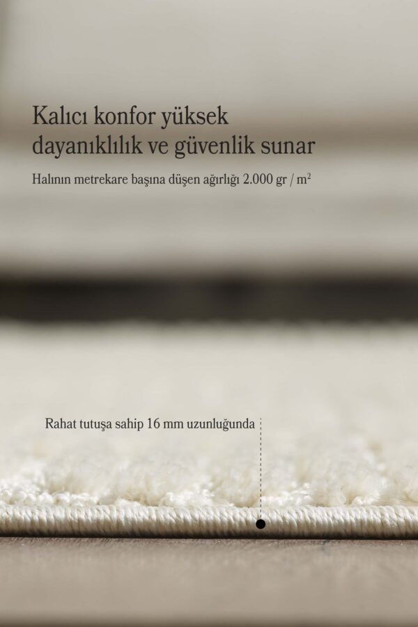 Modern Halı Özel Kesme Halı Salon Halısı Mutfak Halısı Yolluk Kolay Temizlenebilir Halı Krem Halı - Görsel 5