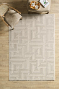 Modern Oturma Odası Halısı Salon Halısı Yolluk Bej Halı Hav Toz Vermez Kolay Temizlenebilir Halı