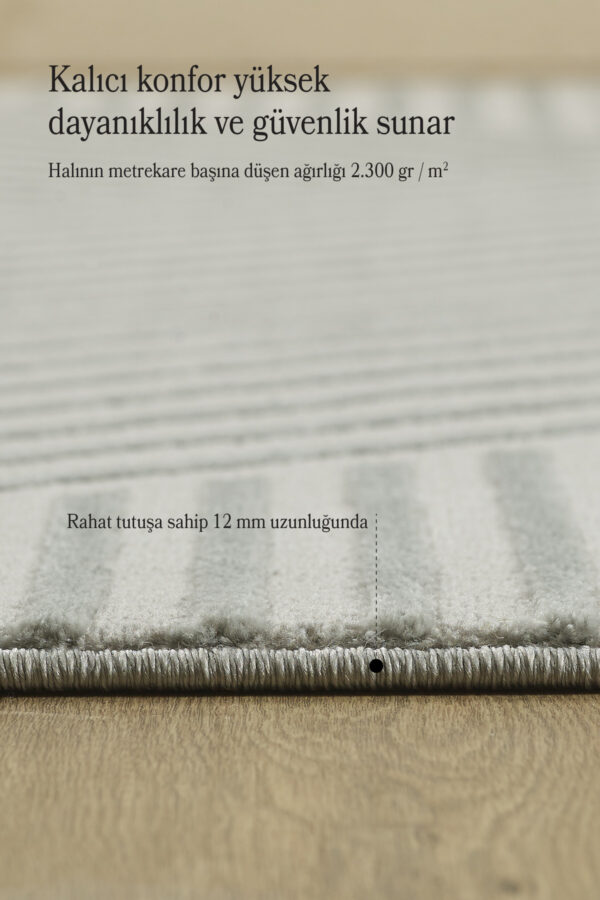 Modern Gri Halı Salon Halısı Oturma Odası Halısı Koridor Halısı Kolay Temizlenebilir Halı Yolluk - Görsel 4