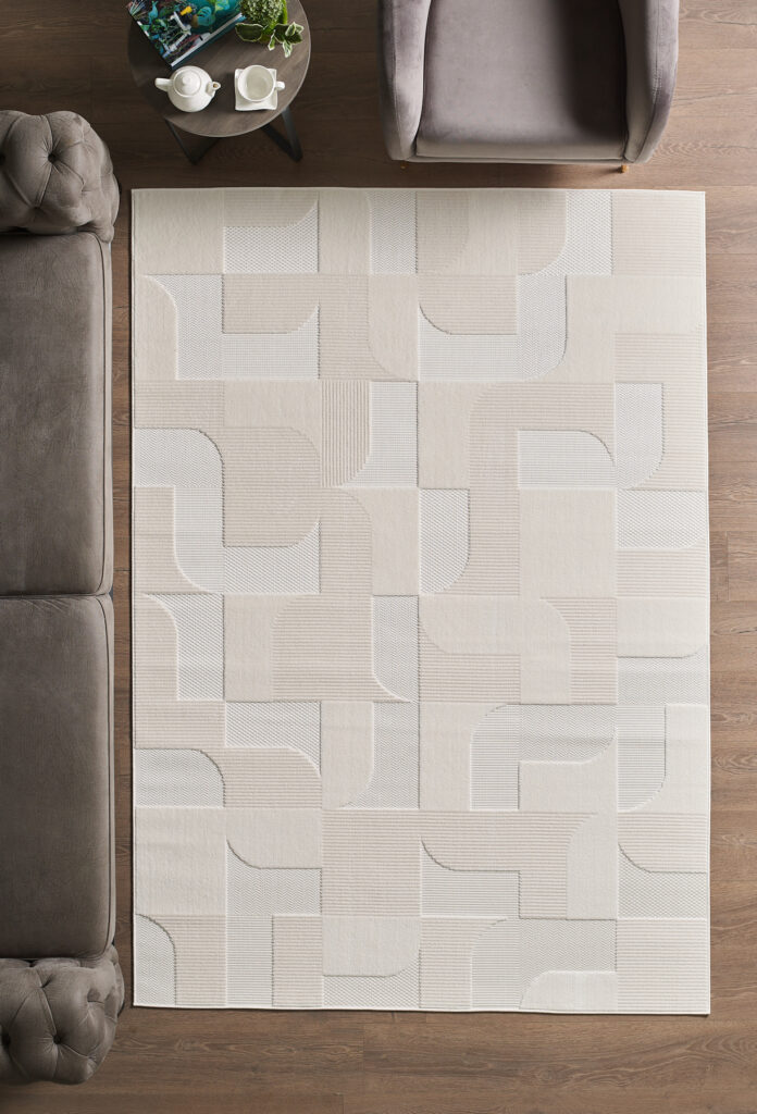 Modern Halı Yıkanabilir Halı Kaymaz Tabanlı Halı Salon Halısı Mutfak Halısı Sisal Krem Halı