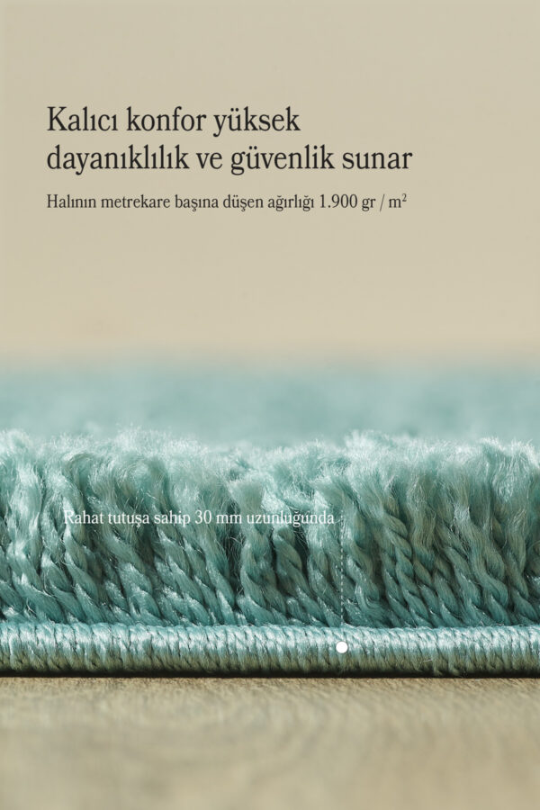 Modern Desensiz Su Yeşili Halı Salon Halısı Oturma Odası Halısı Çocuk Halısı Yumuşak Halı Yuvarlak - Görsel 5