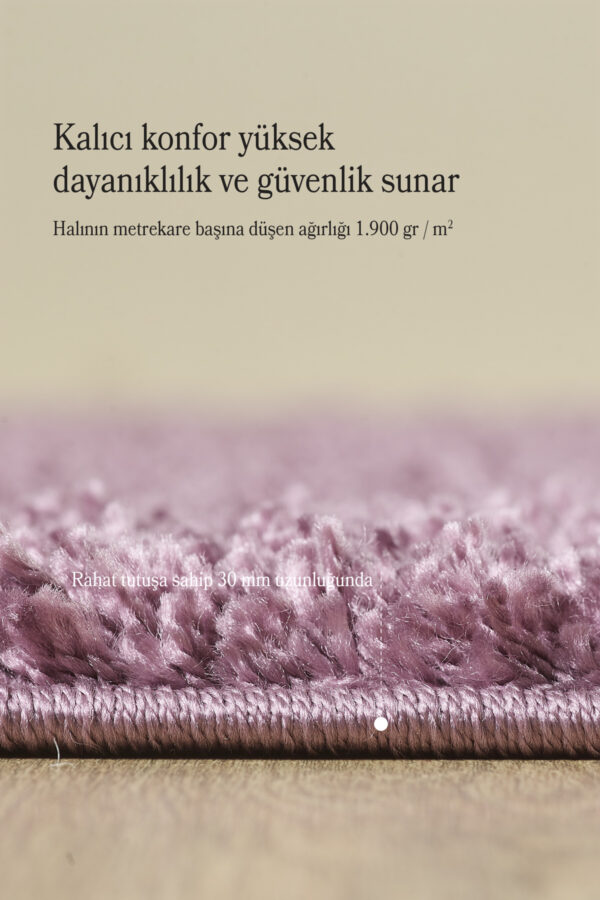 Modern Desensiz Mor Halı Salon Halısı Oturma Odası Halısı Çocuk Halısı Yumuşak Özel Ölçü Halı - Görsel 5