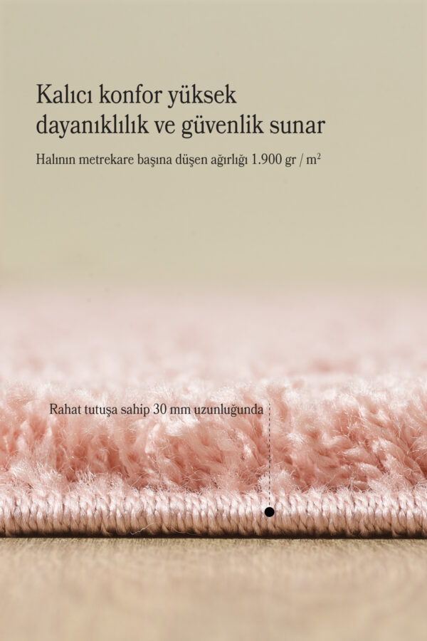 Modern Desensiz Pembe Halı Salon Halısı Oturma Odası Halısı Çocuk Halısı Yumuşak Halı Yuvarlak - Görsel 5