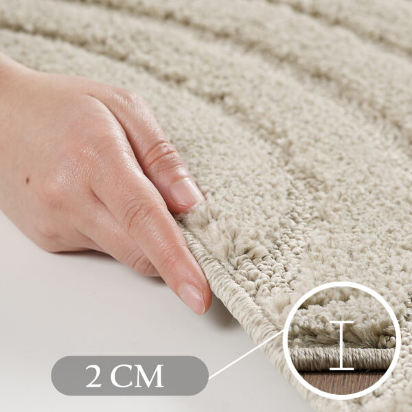 Modern Salon Halısı Bej Halı Tek Renk Halı Mutfak Halısı Yıkanabilir Halı Oval Halı - Görsel 4