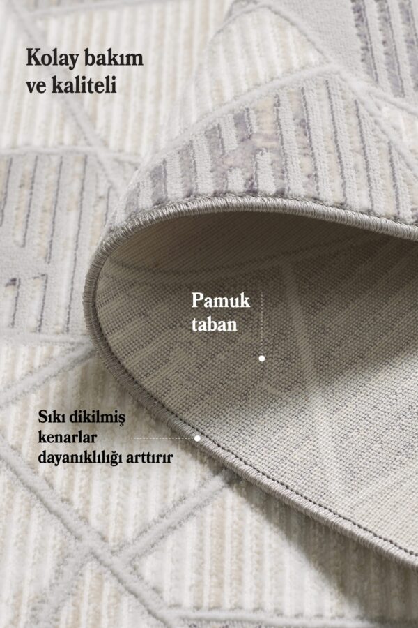 Salon Halısı Mutfak Halısı Dokuma Halı Siyah Çerçeveli Halı Yumuşak Halı Polyester Jüt Halı - Görsel 5
