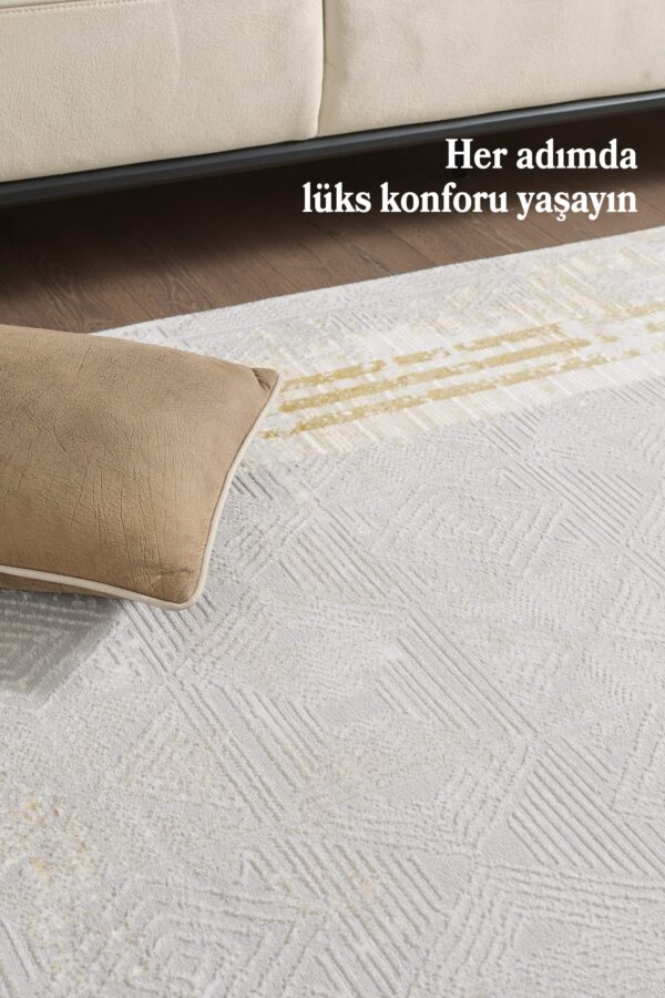 Salon Halısı Oturma Odası Halısı Mutfak Halısı Polyester Halı Gold Halı Modern Halı Yumuşak Halı - Görsel 2