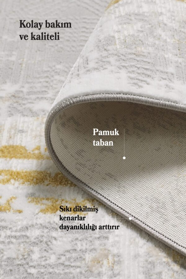 Salon Halısı Oturma Odası Halısı Mutfak Halısı Polyester Halı Gold Halı Modern Halı Yumuşak Halı - Görsel 5