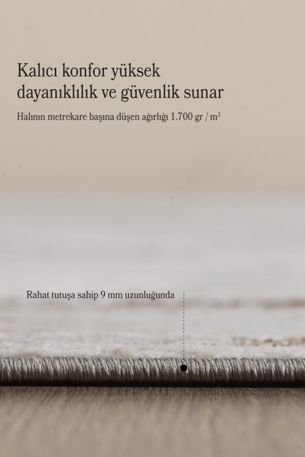 Yumuşak Dokulu Salon Halısı Oturma Odası Halısı Mutfak Halısı Dokuma Halı Bambu Halı Bej Halı - Görsel 5