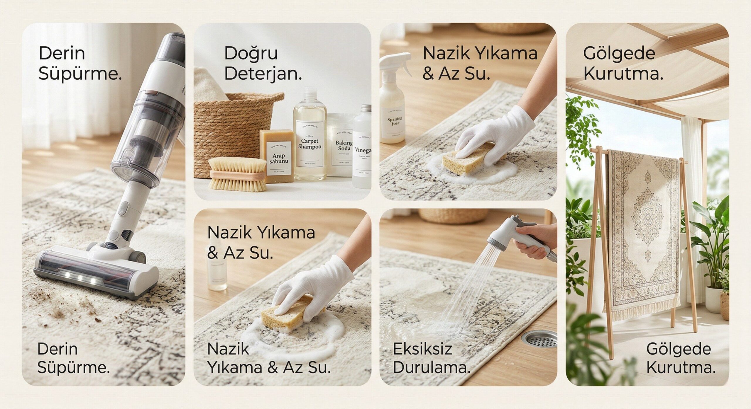 Evde Halı Yıkarken Dikkat Edilmesi Gereken 5 Altın Kural