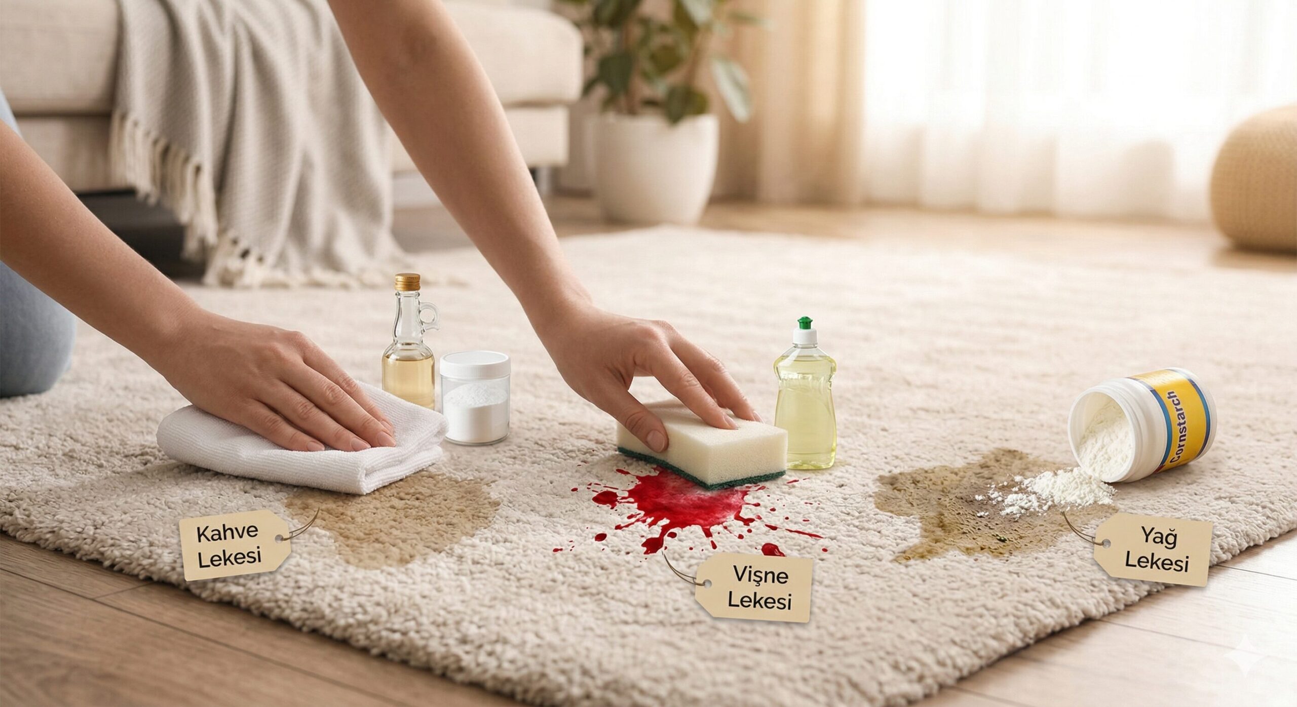 Leke Çıkarma Klavuzu:Halıdaki Kahve, Vişne ve Yağ Lekesi Nasıl Çıkar?