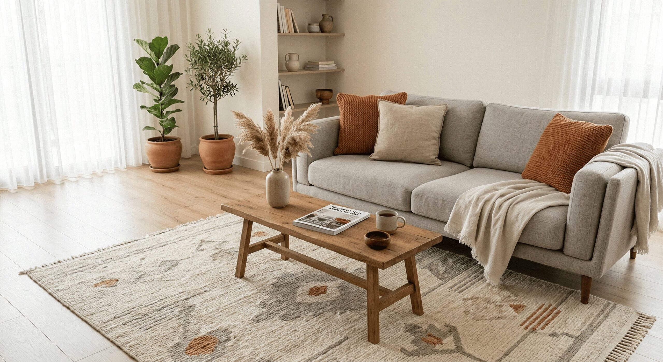 2026 dekorasyon trendlerinde öne çıkan sıcak nötr tonlar ve İskandinav estetiğinin salonlardaki uyumu.