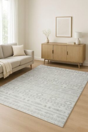 Modern Bukleli Halı Salon Halısı Mutfak Halısı Gri Halı Yolluk Leke Tutmaz Halı Toz Vermez Halı